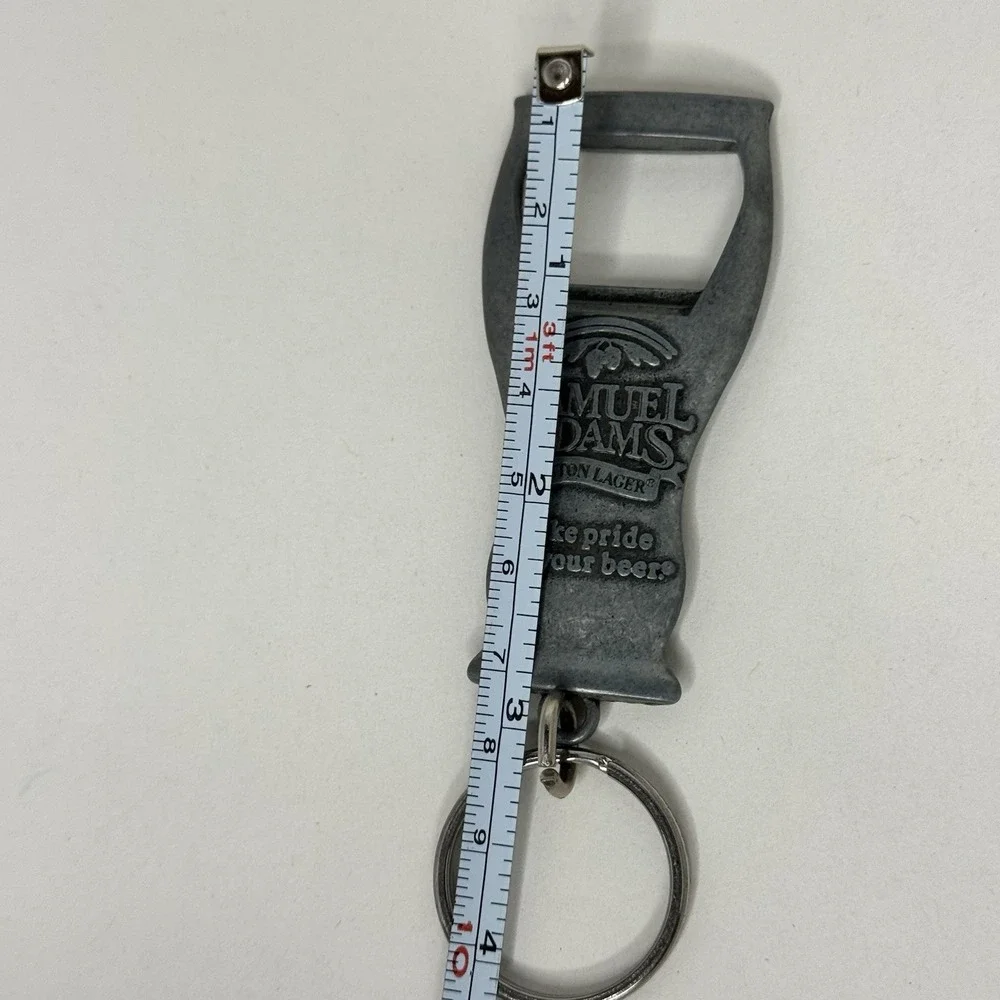 Samuel Adams Boston Lager‎ Bottle Opener Keychain Vintage Pewter Tone Barware
